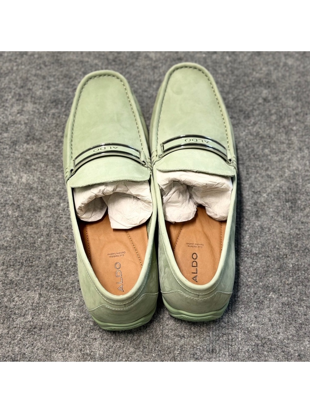 ALDO Flex Journey Loafers Men’s 12 Mint Green Suede Bit NWOB
